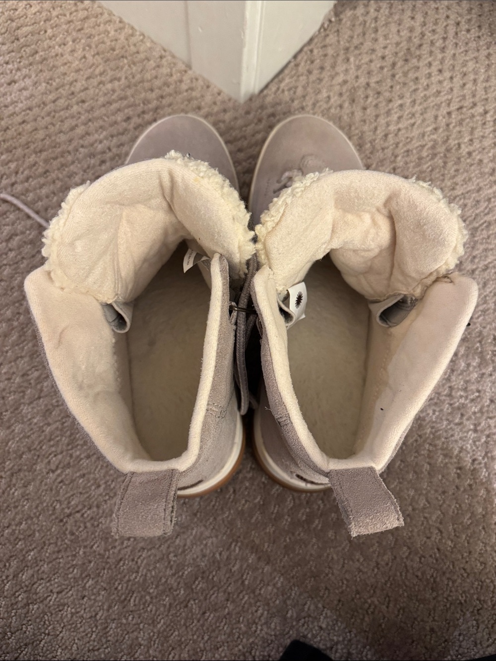 UGG Taupe Suede Shearling-Lined Winter Boots - Picture 5 of 6